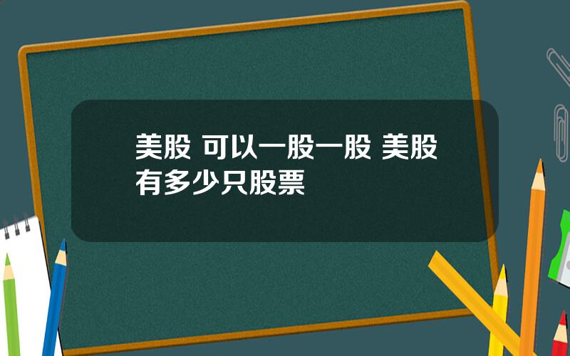 美股 可以一股一股 美股有多少只股票